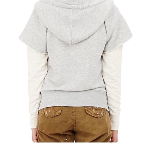 NSF /  Kip Grey & Cream terry Layered Sweatshirt Pullover Hoodie sweater small S - Picture 2 of 6